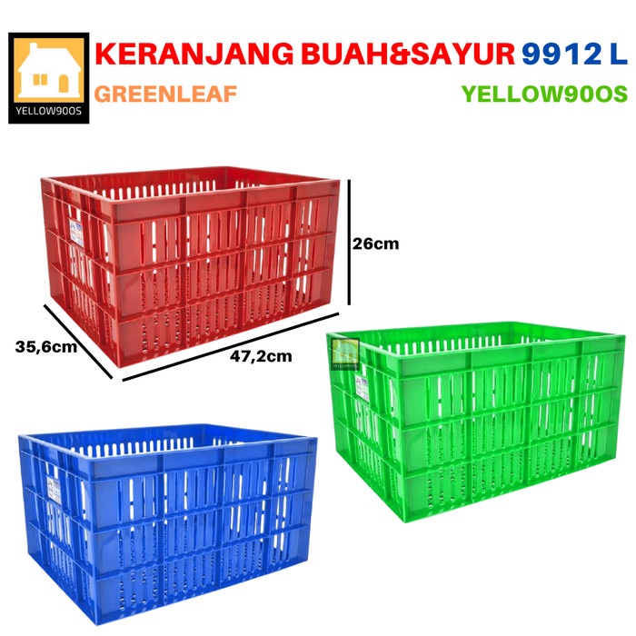 

Keranjang Industri Serbaguna Keranjang Buah & Sayur 9912 L Green Leaf - Hijau