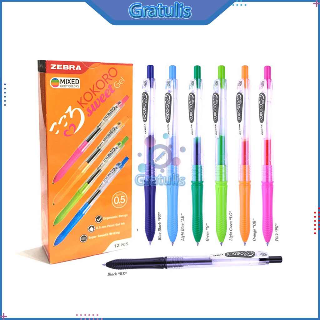 

PULPEN KOKORO ZEBRA [1 PACK] / ALAT TULIS BALLPOINT PEN BOLPEN POLPEN BULPEN JEL PENA WARNA WARNI / COLOR GEL PEN 1 PAK