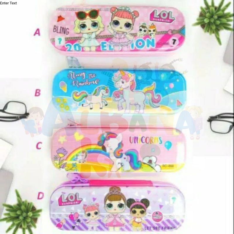 

Tepak resleting, tempat pencil pencil case karacter Univorn model resleting