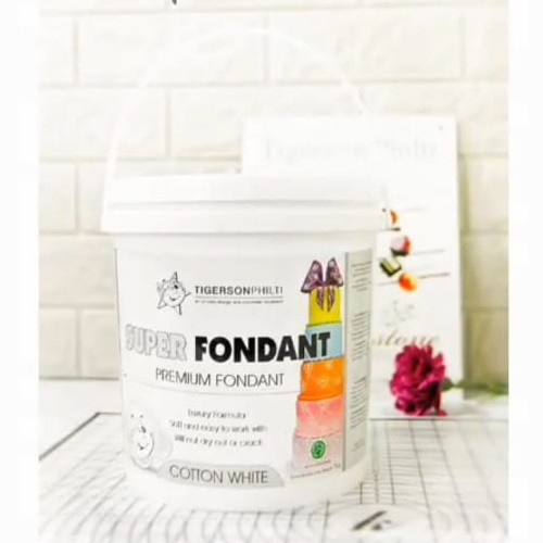 

Promo Bisa COD SUPER FONDANT TIGERSON / ICING FONDANT PREMIUM - WHITE 500GR REPACK