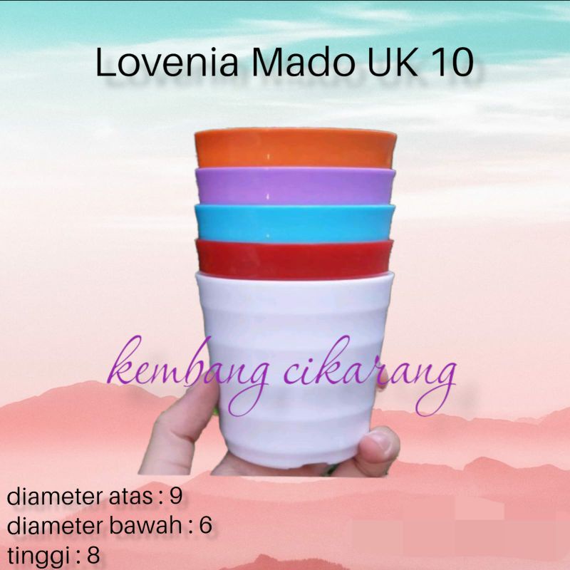 (1pc) LOVENIA MADO 10 (9cm) : pot bunga kecil mungil glosi bagus mewah warna warni