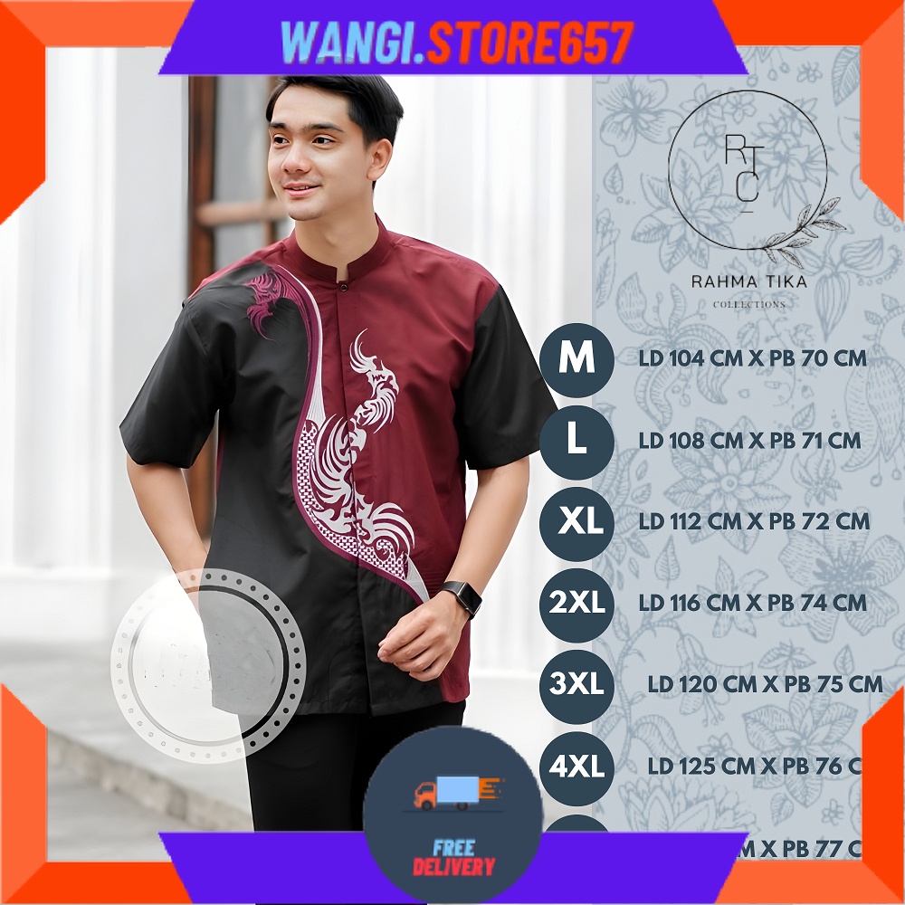 BAJU MUSLIM PRIA LAKI" BAPAK" BIGSIZE MOTIF BARU POLOS WARNA / (BISA COD) Koko Batik Pria - Kombinas