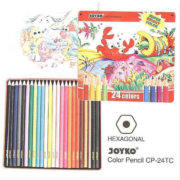 

PENSIL WARNA JOYKO KALENG 24 Warna Panjang - 12 warna