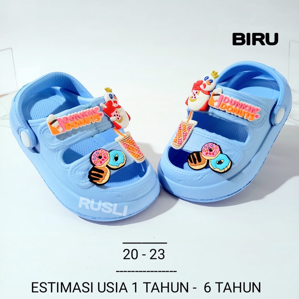 Sandal Tali Dua Anak Model Dunkin Donut Mixue Hilos 2322