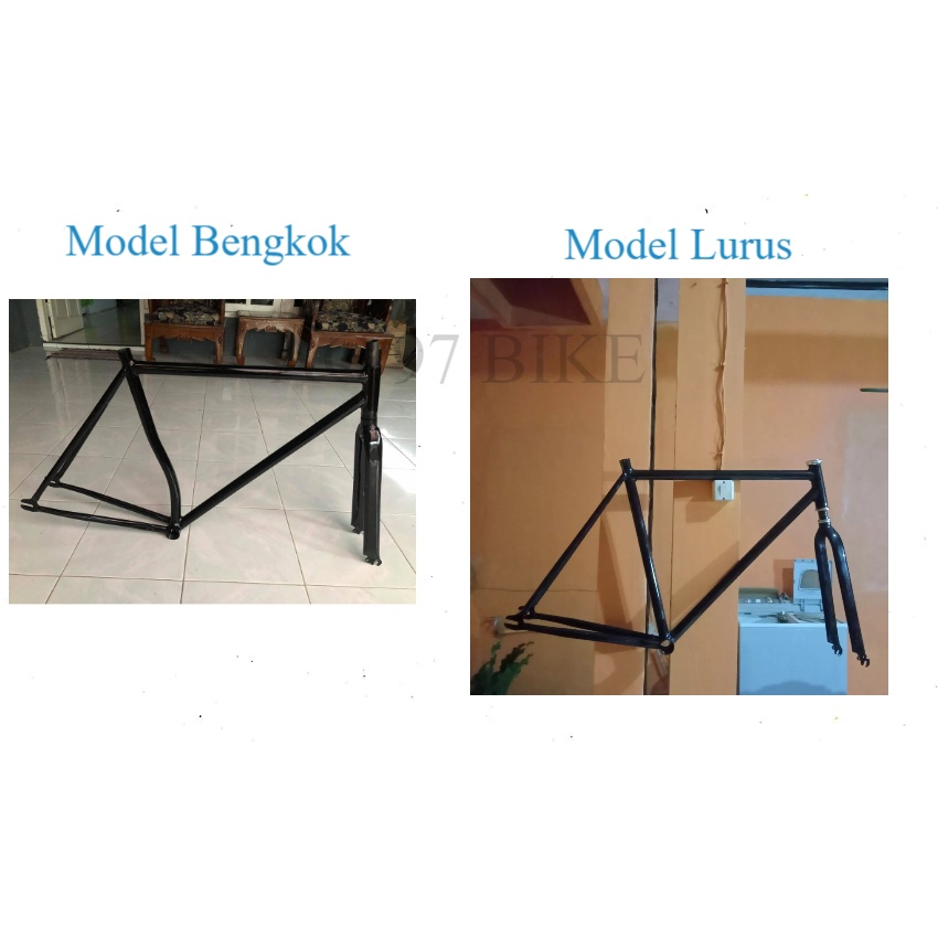 Frame fixie sport, Frame + fork sepeda fixie costum model lurus model bengkok