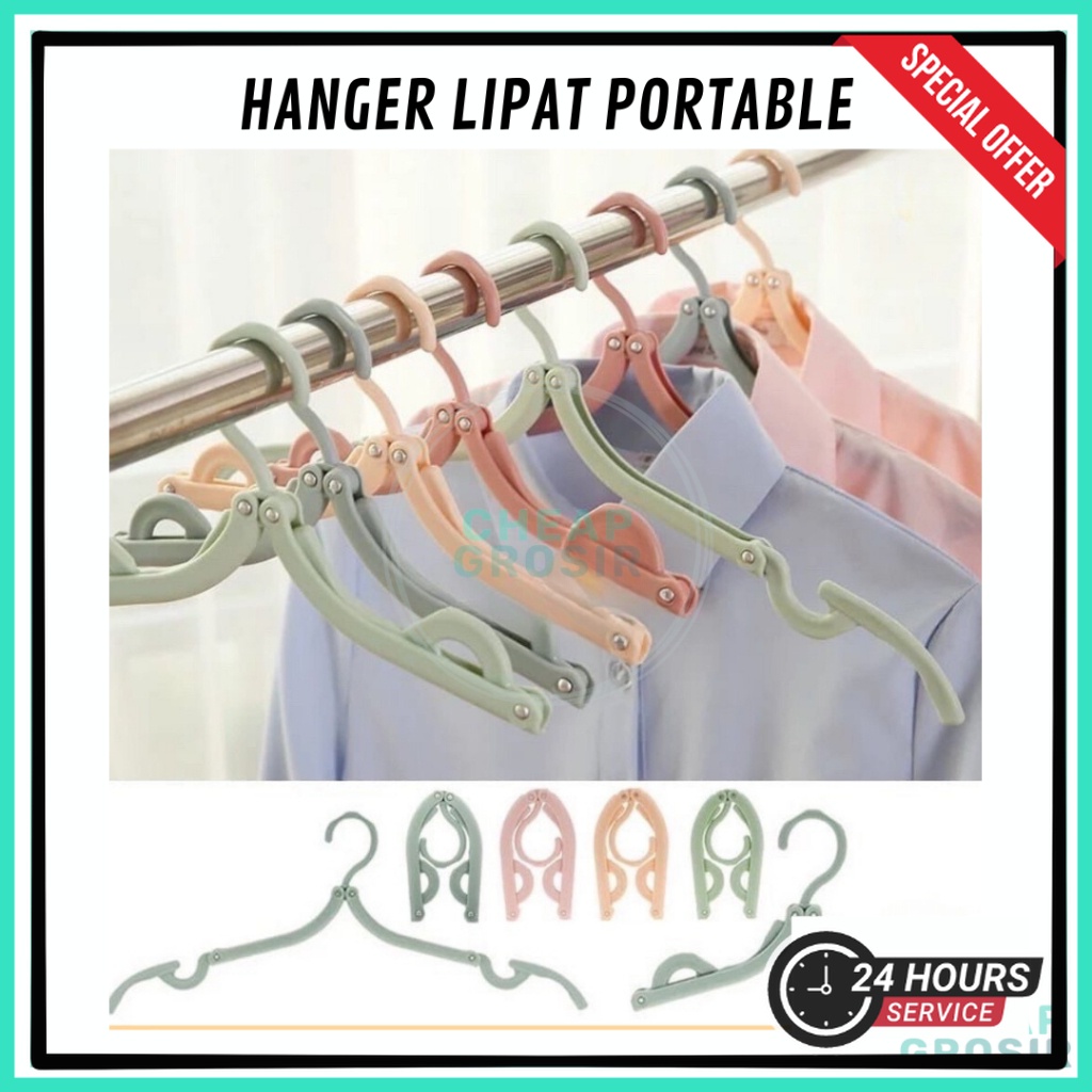 Hanger Lipat Portable Travel / Gantungan Baju Lipat | COD Makassar