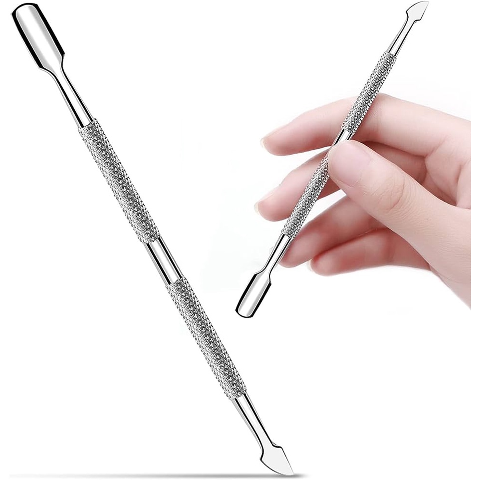 Stainless Steel Kutikula Nail Pusher Remover Pedicure Manicure  pendorong kutikula kuku