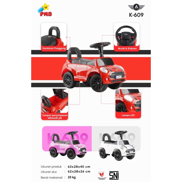 Mobil Mainan Anak Bayi Balita Dorong Kaki Aki Tolo Car ToloCar PMB
