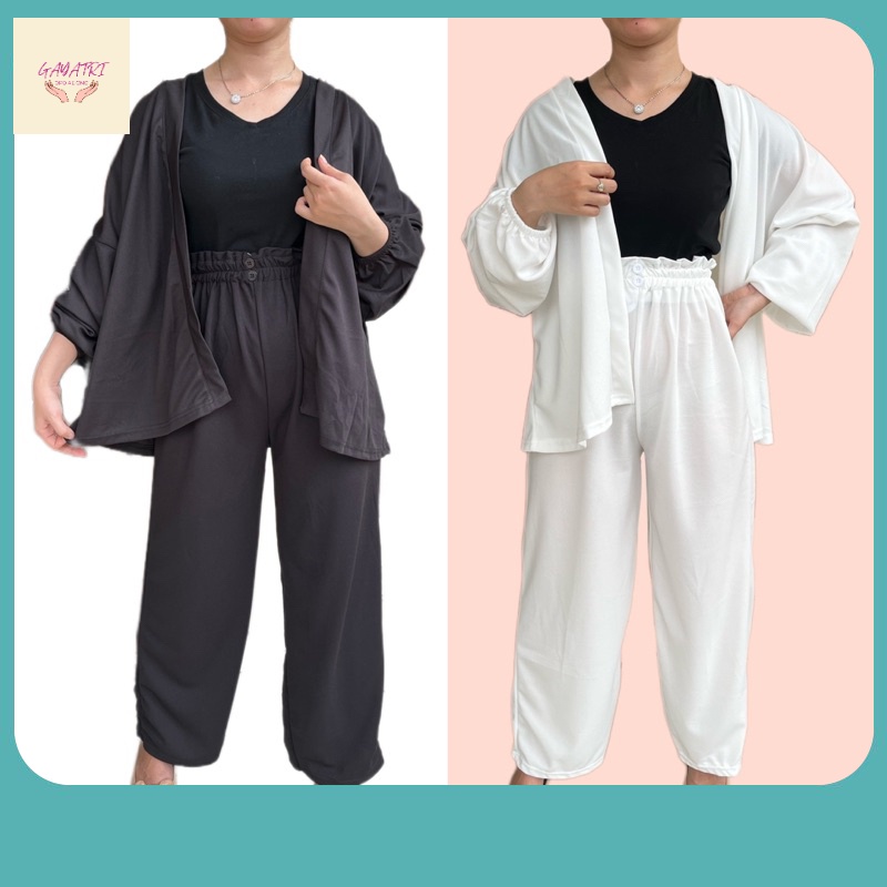 One Set Kekinian / RORO SET / One Set Premium Crepe / Setelan Wanita Kulot + Outer / Set Lebaran / K
