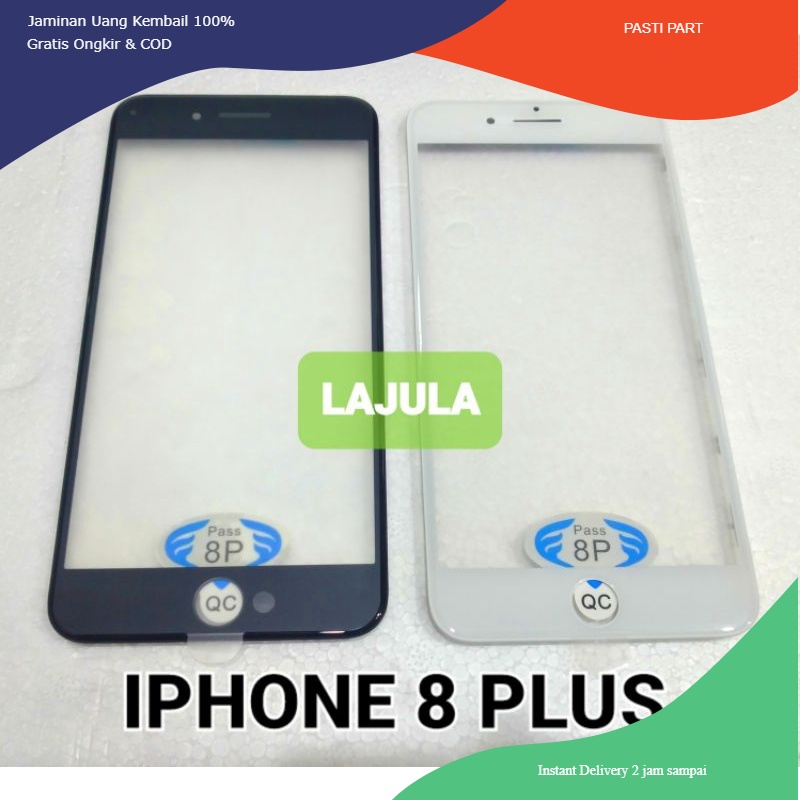 kaca lcd kaca depan kaca touchscreen + freme lem oca for iphone 8 plus