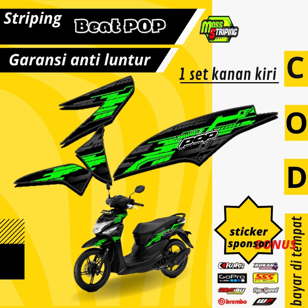 Striping Stiker Lis decal Honda Beat POP 2015 2016 2017 2018 2019 Semi Fullbody