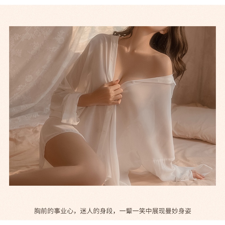 HP1842 seksi lingerie kimono oversize lingerie kemeja wanita transparan