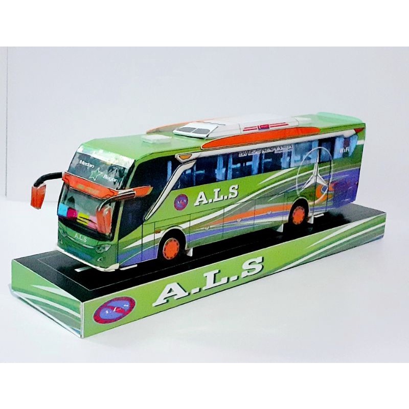 Miniatur Papercraft Bus A.L.S Jetbus 3+ full lampu