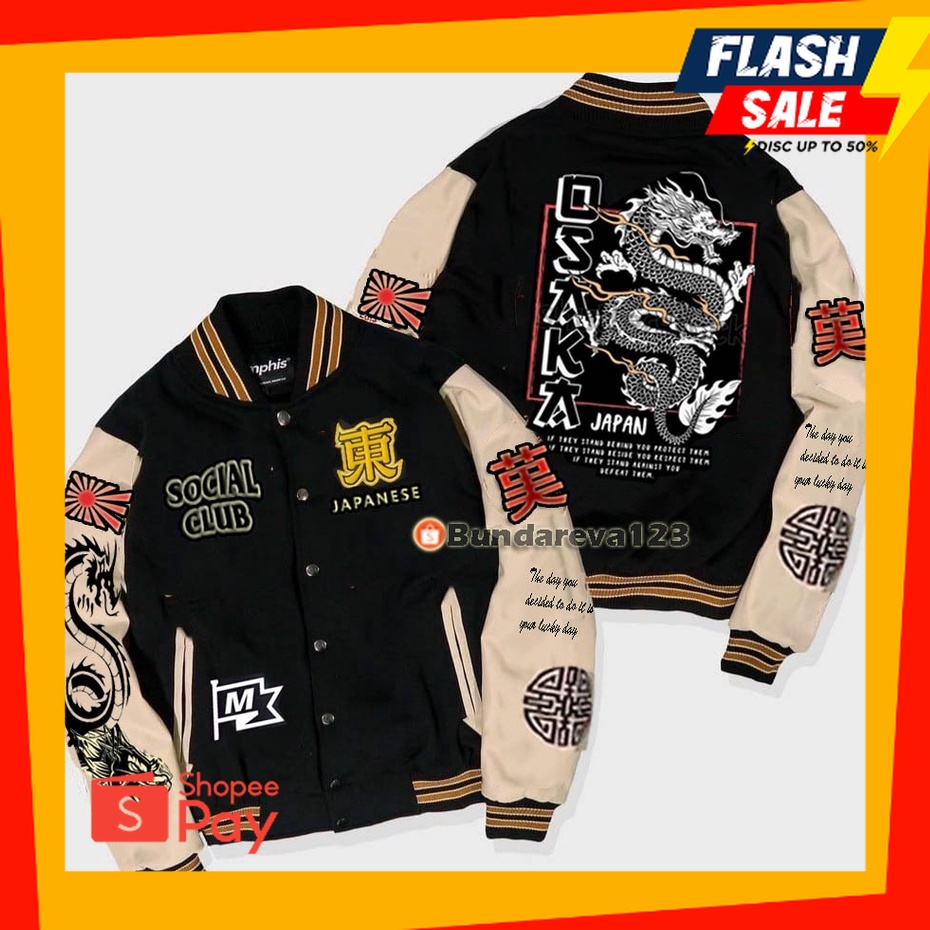 OUTFIT JKT48 | Jaket Varsity Baseball Pria Wanita / Jaket Baseball Varsity Kamikaze Cosplay Anime Je