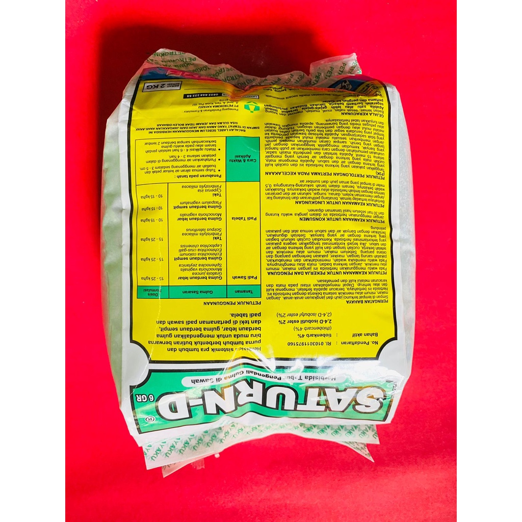 SATURN D kemasan  2 kg Herbisida Tabur   untuk Padi    dari Petrokimia Kayaku