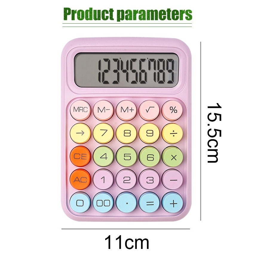 Kalkulator Lucu Aesthetic 12 Digit Kalkulator Korea Dopamin Warna Warni Besar Alat Tulis