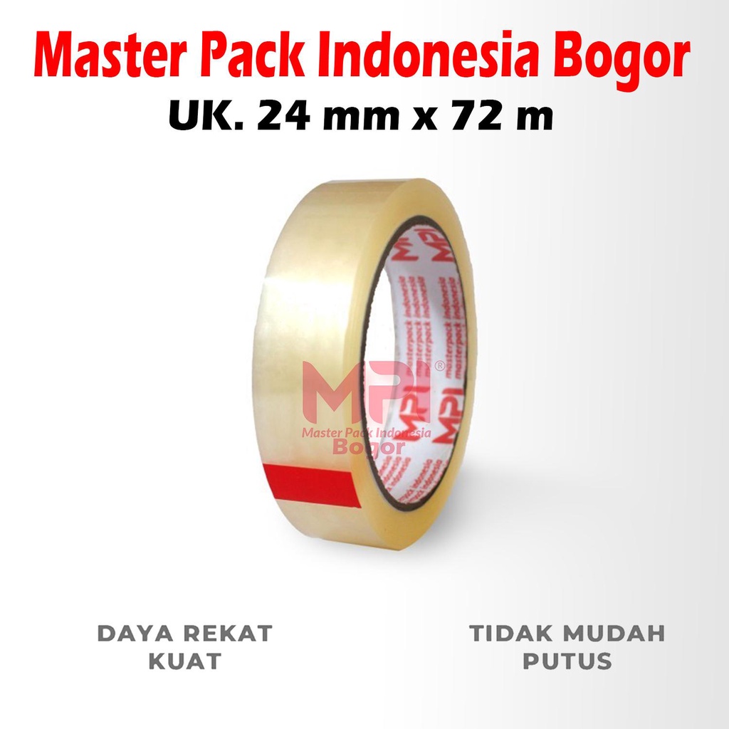 

Lakban Isolasi 24mm x 72m / Selotip Kecil 72 Meter - Master Pack Indonesia Bogor