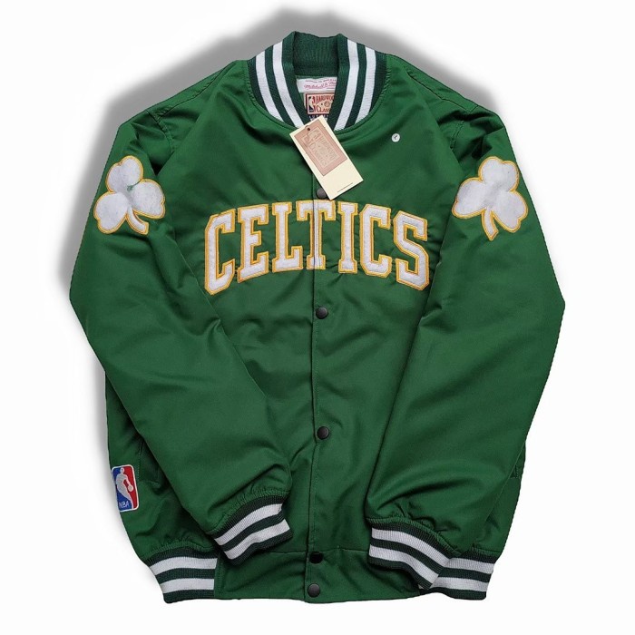 [MRN25] Jaket Varsity Celtic - Jaket Kasual Celtic - Bomber Varsity Celtic - Full Hijau, M