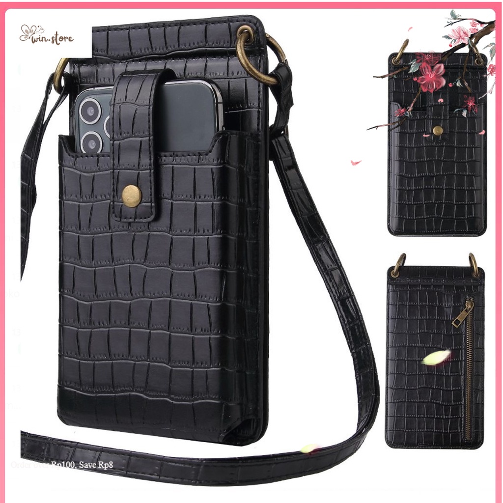 Tas Wanita Kekinian / WBS Dompet Pocket Tempat Hp Wanita Selempang HP Wanita Croco Bag Tas TF038