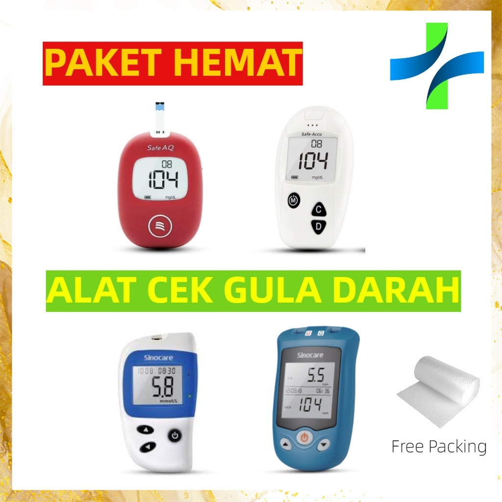 Alat Cek Gula Darah - Alat Ukur Gula Darah - Alat Uji Gula Darah - Glucometer - Glukosa Meter Sinoca