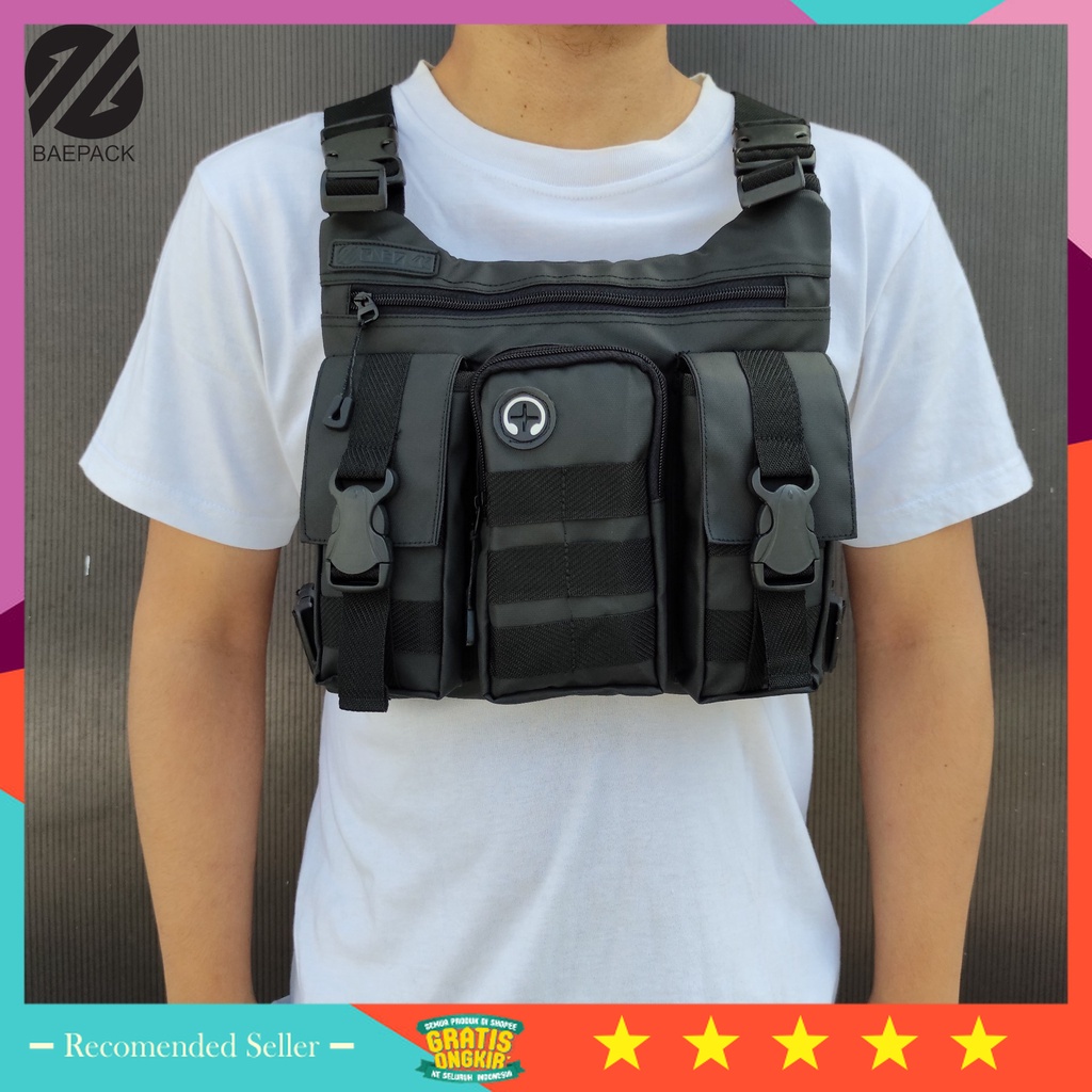 Selempang Murah Bahan Kuat Awet Premium Branded - Tas Dada Anti Air dan Angin Premium Chest Bag Shag