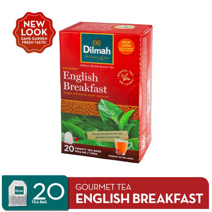 

new Dilmah Gourmet Tea English Breakfast - Teh Celup - Tag Tbag 20