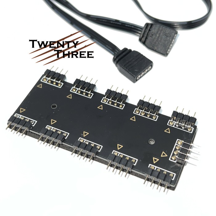 Kabel Fan RGB Splitter 1 to 10 3 pin 4 pin hub kipas case casing PC - 12V 4 PIN