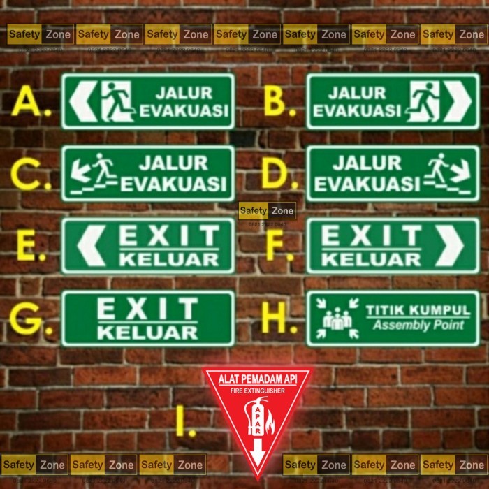 

Sign Jalur Evakuasi dan Rambu Exit, Akrilik 35x10cm