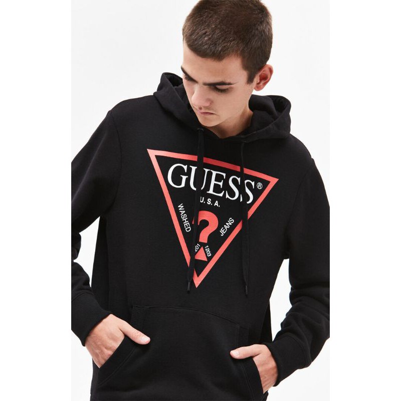 [FC] HOODIE GUESS PRIA WANITA HITAM