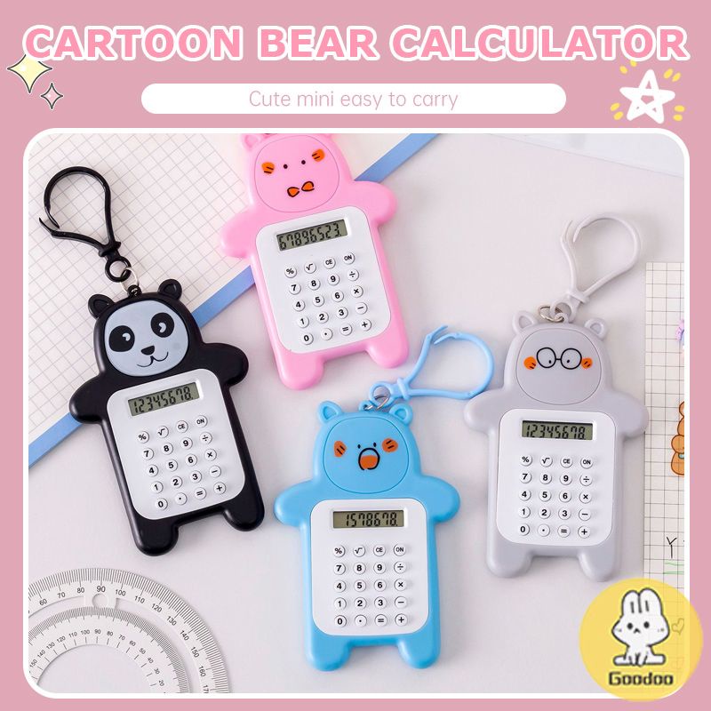 

Kalkulator Beruang Kecil yang Lucu Kalkulator Layar Tampilan Led Alat Tulis Portabel Kreatif-GOO