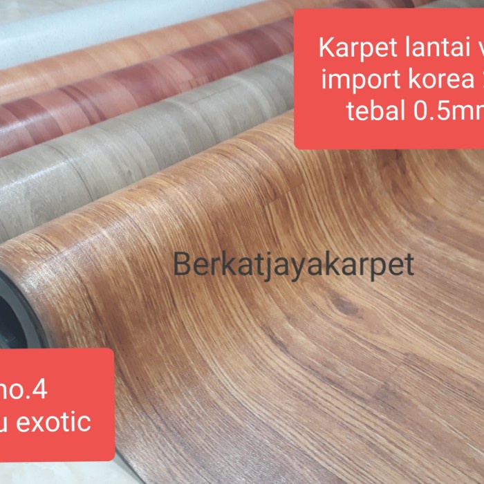 KARPET LANTAI VINYL TEBAL  KOREA L 2m Tebal 0.5mm harga 25. - kayu abu