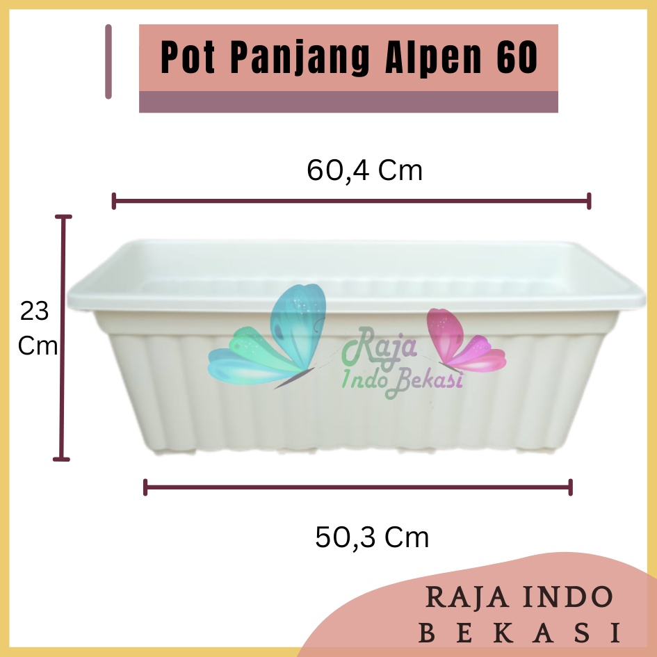 Pot Panjang Alpen 60 Putih Pot Bunga Segi Panjang 60cm 70cm Putih Hitam Coklat Merah Bata  Pot Panja