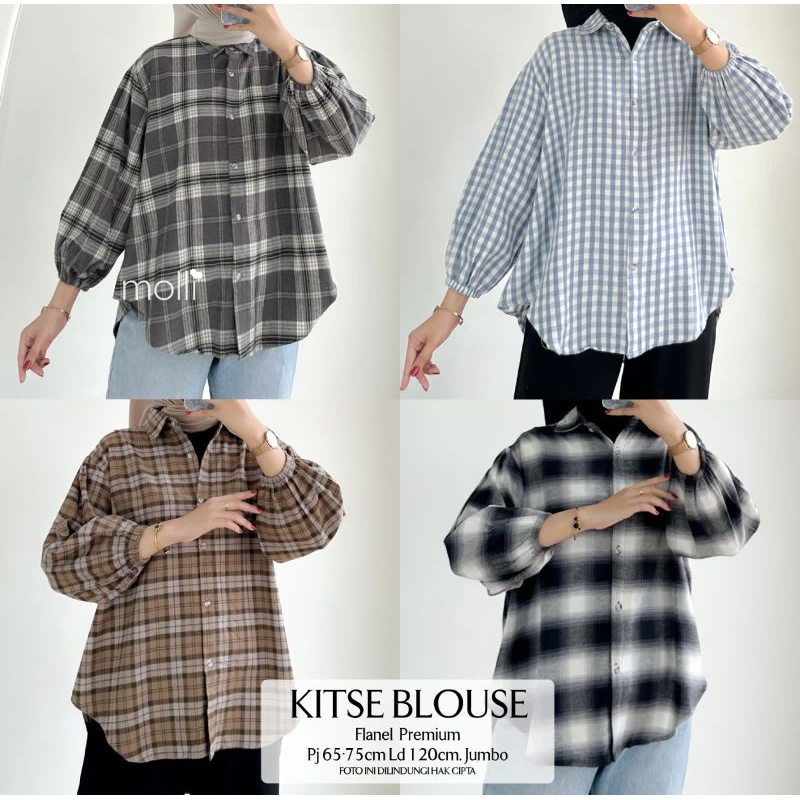 Kitse Blouse Oversize Atasan Allsize Premium Flanel Original Ori Molli Berlabel