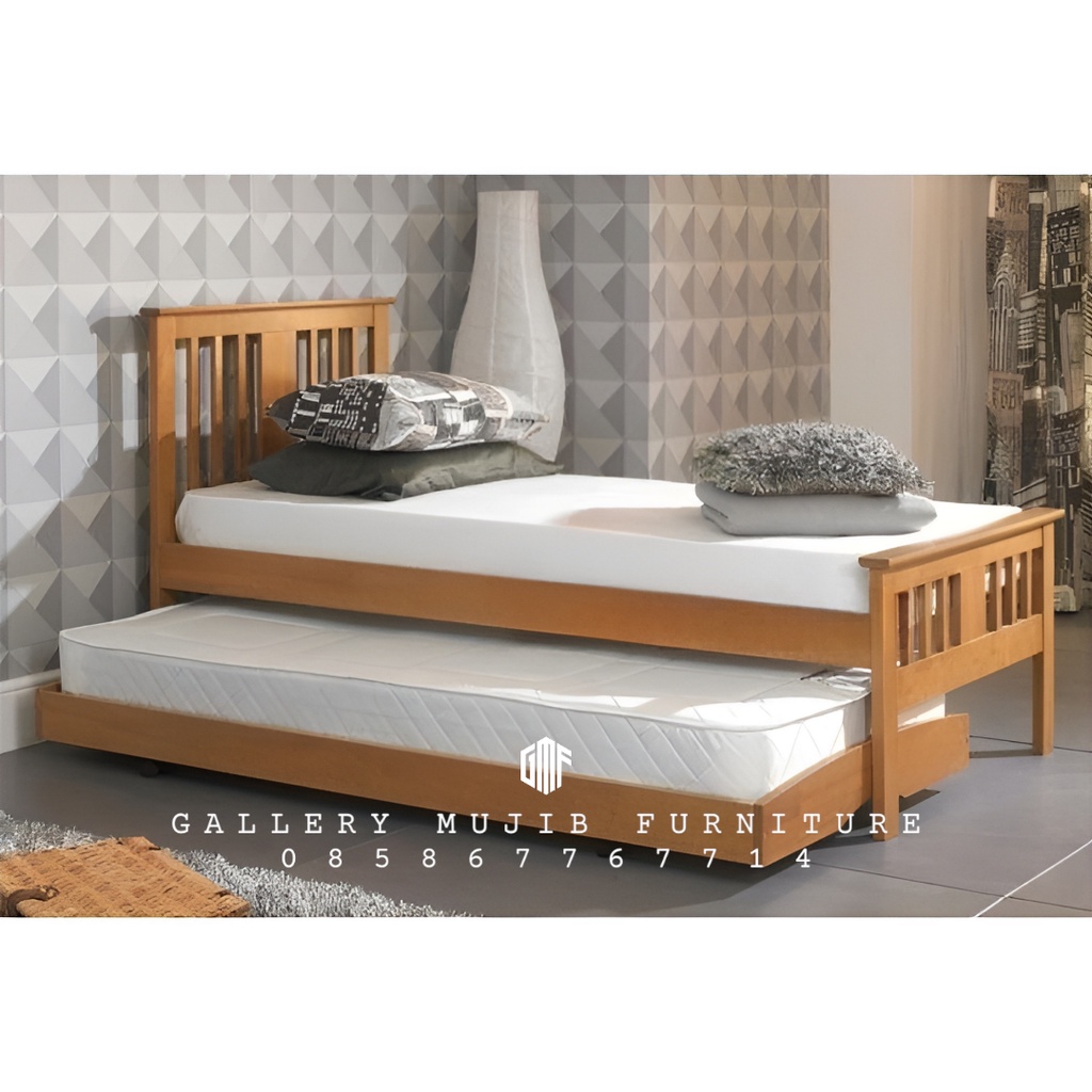 TEMPAT TIDUR SORONG JATI , DIPAN SORONG KAYU JATI , DIPAN SUSUN JATI