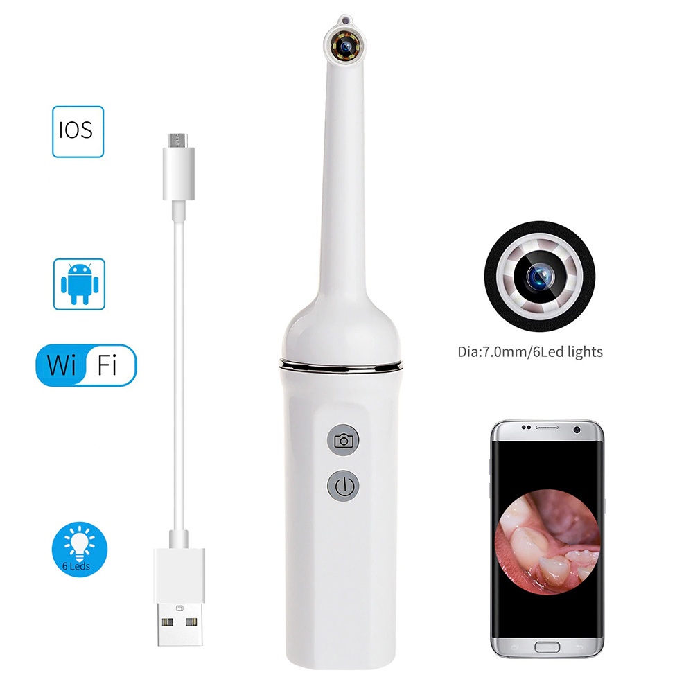 

Dodosee Kamera Endoskopi Gigi Intraoral Dental Endoscope WiFi 6 LED - YC-W7