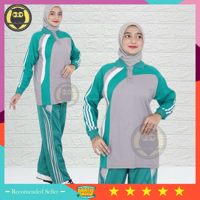 ⭐⭐⭐⭐⭐ Set Wanita Hijab Kekinian SPort Olahraga Murah Modern / Setelan Olahraga Wanita Pria Lengan Pa