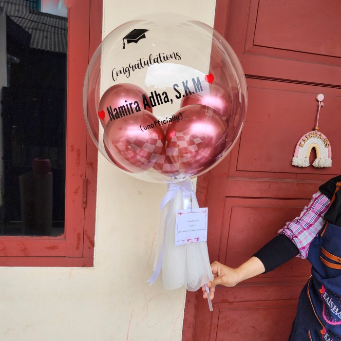 Buket Balon Single Bucket Balon Lollipop Bucket Balon - Pink