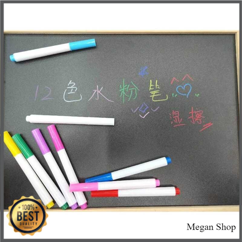 

Spidol Kapur Cair Untuk Papan Tulis Whiteboard Liquid Chalk Erasable Pen Papan Tulis 12PCS