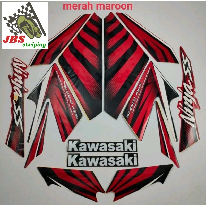 Striping ninja ss stiker kawasaki ninja ss 2014 2015 merah