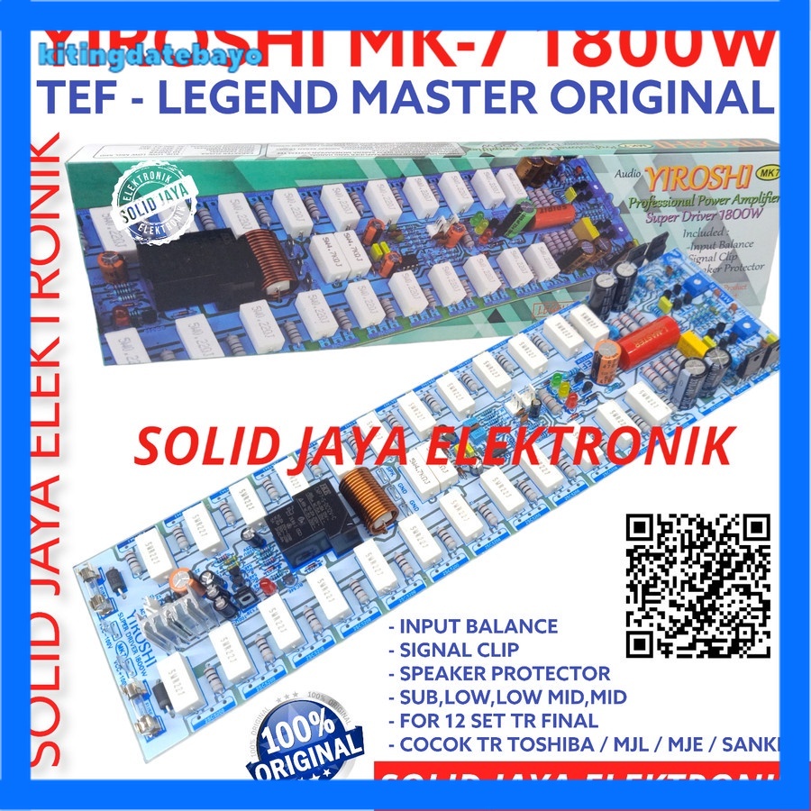 Kit Driver Power Yiroshi Mk7 Mk 7 Mk-7 1800W Tanpa Transistor Tr Final Plus Protektor Speaker