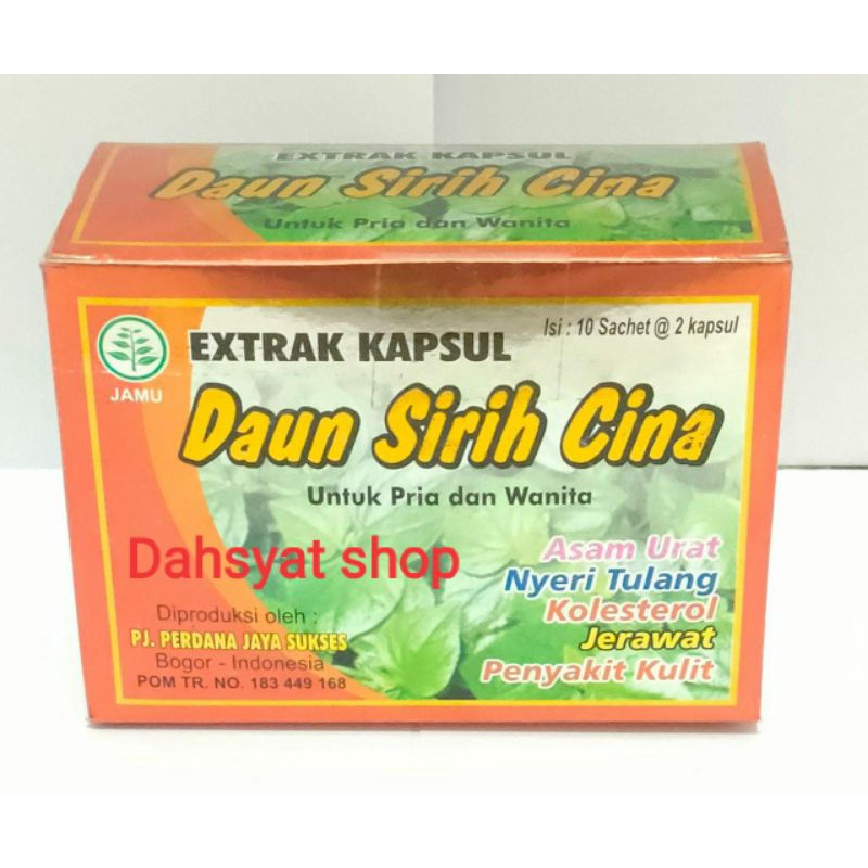 1 Box Daun Sirih Cina | Ekstrak kapsul 100% original Obat Herbal Asam Urat, Kolesterol, nyeri tulang