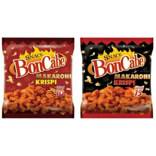 MAKARONI BONCABE 30 GRAM KRISPI REGULER LEVEL 10 LV 15 PACK KOBE SNACK CEMILAN ANAK GROSIR MURAH BAN