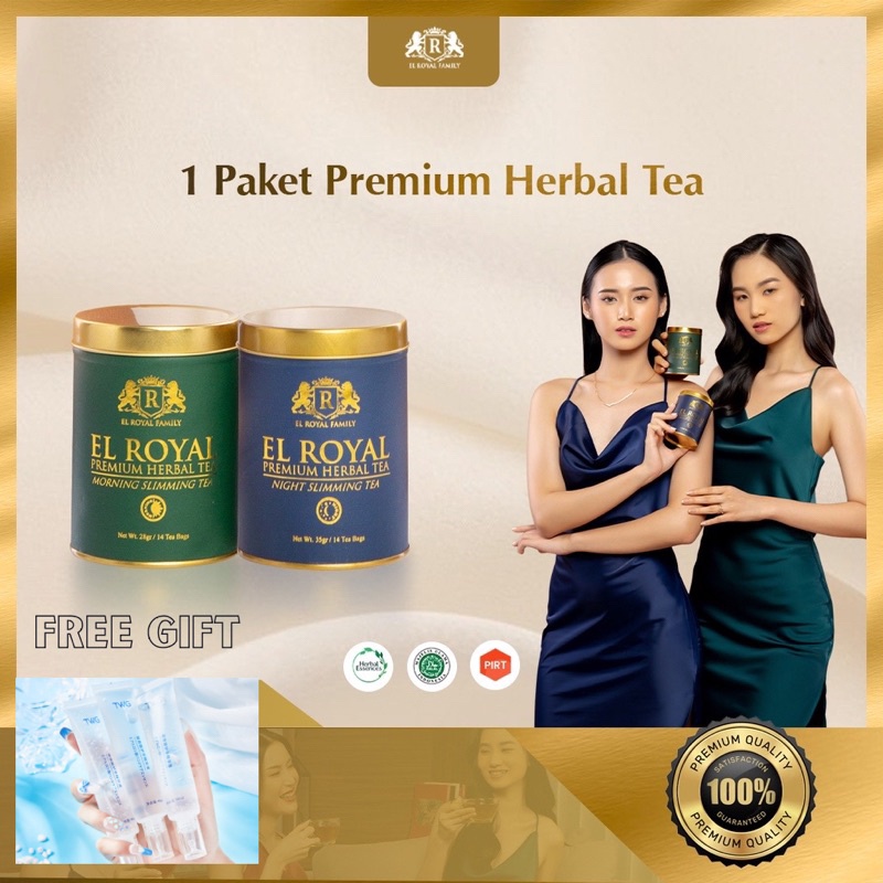 

ORIGINAL El Royal Premium Herbal Tea (1 Paket) Teh Pelangsing BPOM Aman | 1 Morning Slimming Tea - 1 Night Slimming Tea