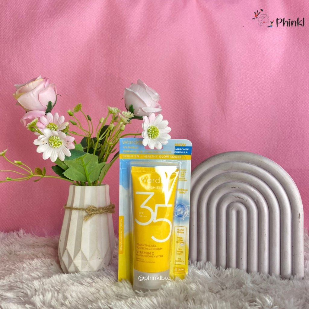 Wardah sunscreen sun care SPF 35 kemasan baru kuning uv shield anti UVA UVB sunblock