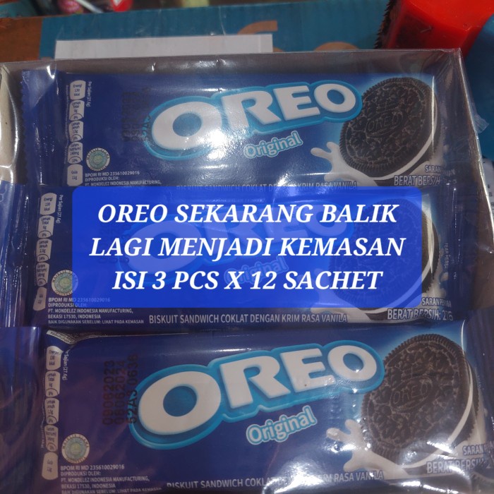 

[KUALITAS TERBAIK] Oreo isi 4 x 12 sachet Original krim Vanila