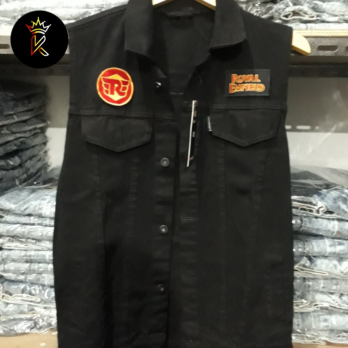 Rompi royal enfield/rompi jeans/rompi anak motor/vest pria/rompi bahan denim