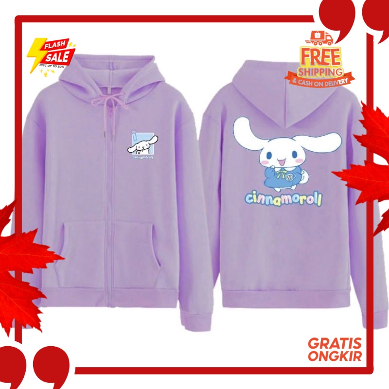 OUTFIT JKT48 TERBARU NEW ERA //JAKET HOODIE ZIPPER ANAK CINNAMOROLL  BAHAN PREMIUM TEBAL