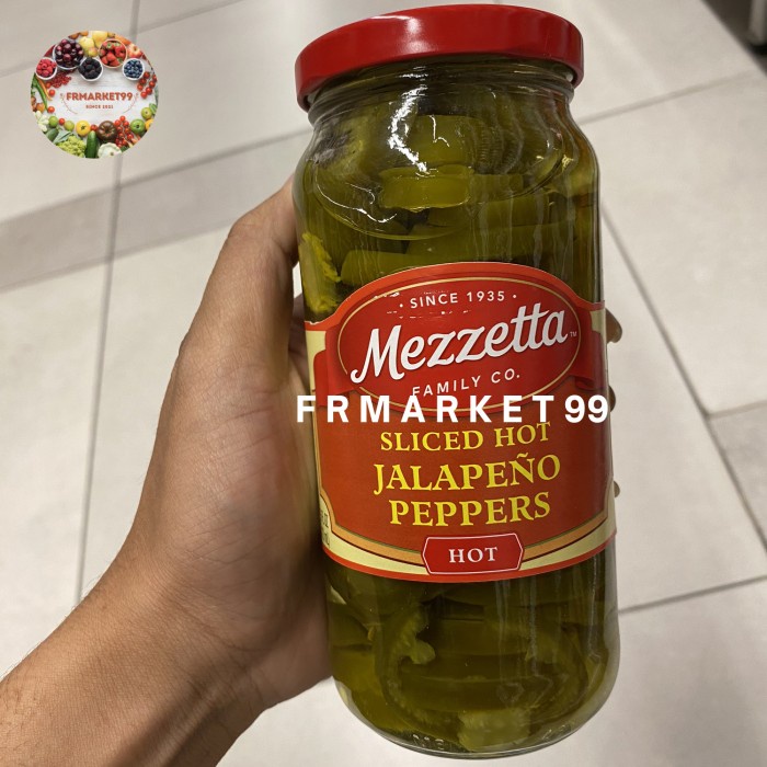

Mezzetta Sliced Hot Jalapeno Peppers / Acar Cabe Jalapeno Pedas / 473g