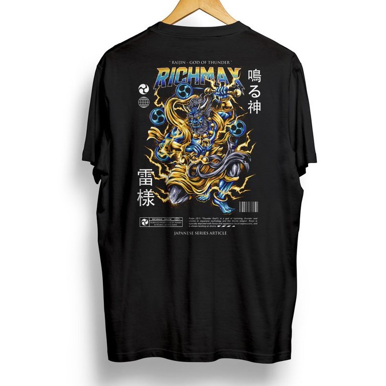 KAOS DISTRO RICHMAX RAIJIN GOD OF THUNDER PRIA WANITA