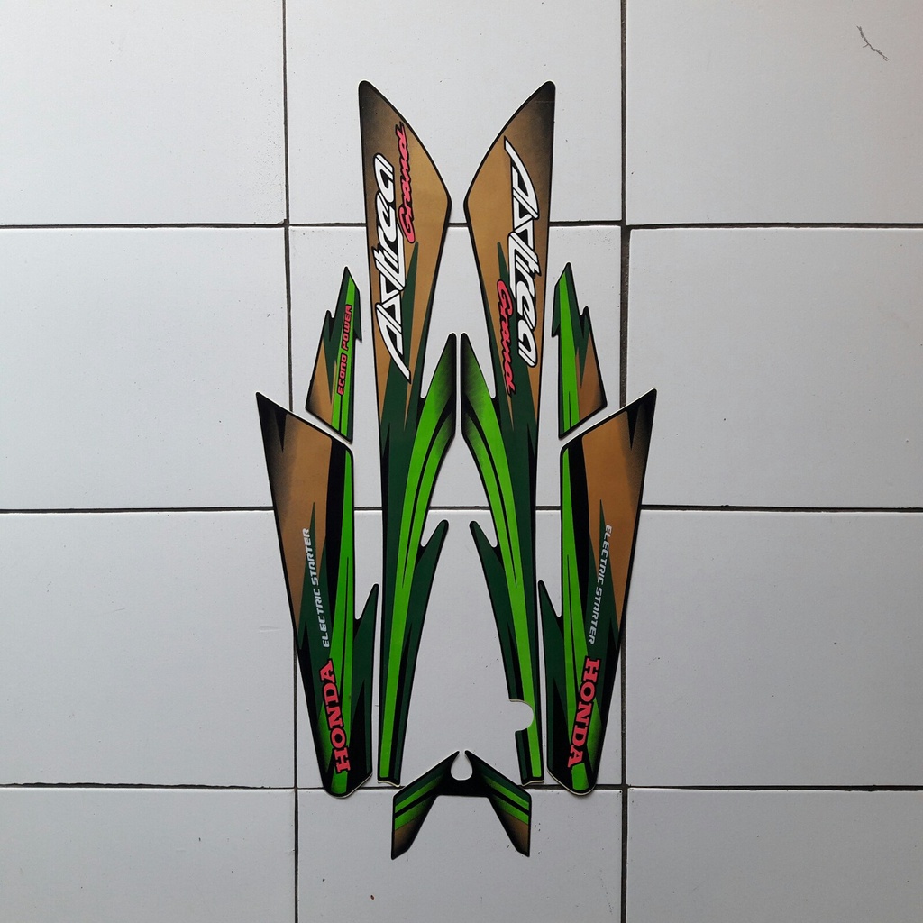 Stiker striping sticker lis motor honda astrea grand 97 hijau